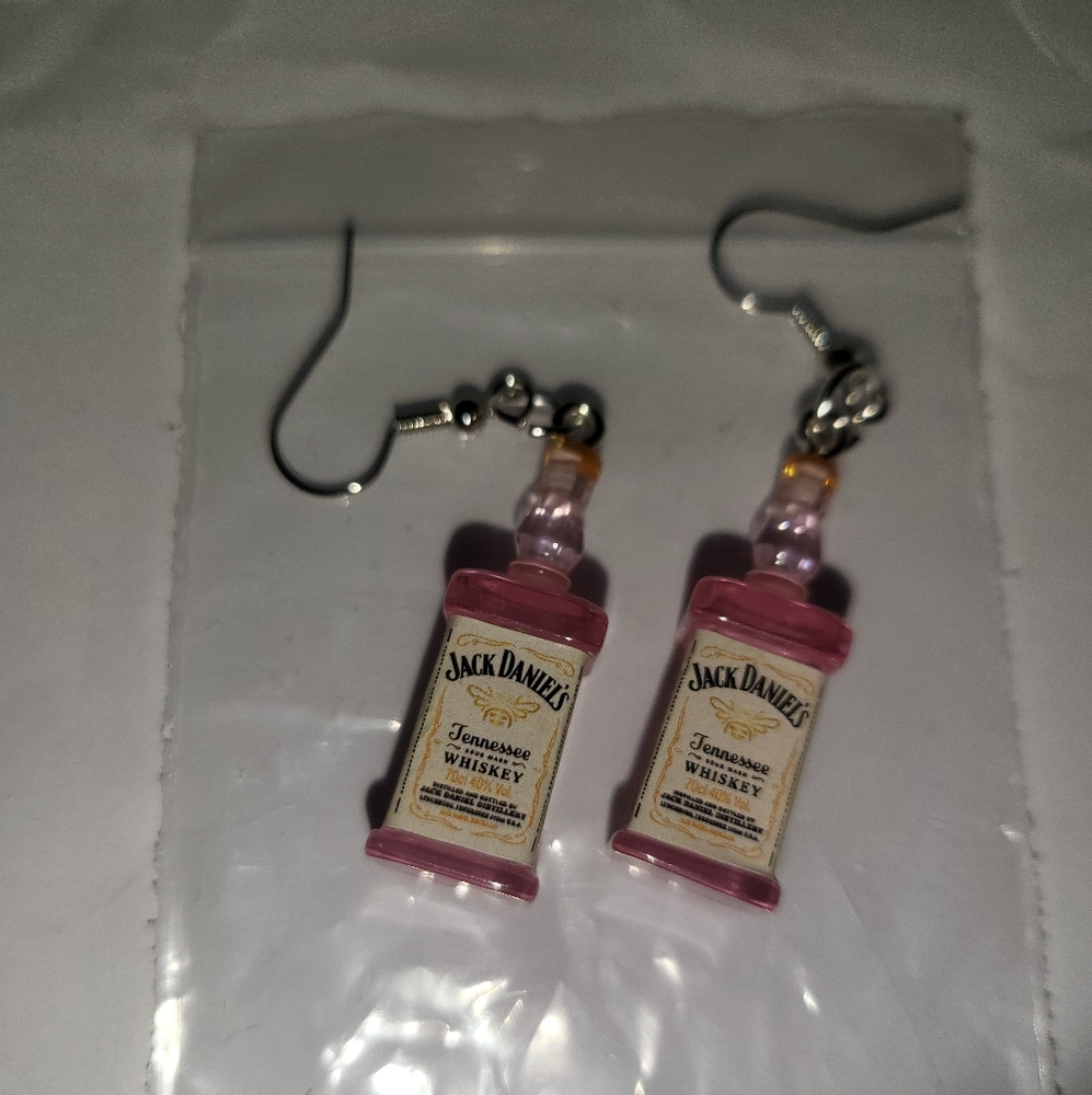 Handmade jack Daniel's earrings
